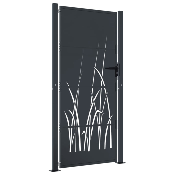 Garden Gate Anthracite 105X180 Cm Steel Grass Design Optoib