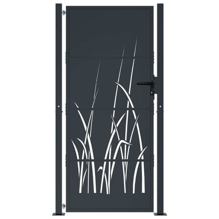 Garden Gate Anthracite 105X180 Cm Steel Grass Design Optoib