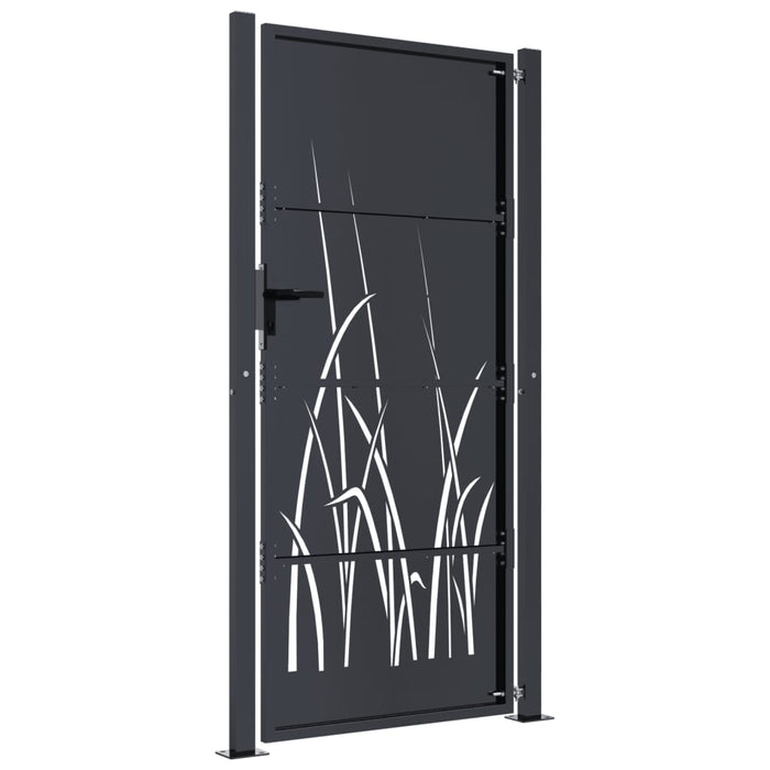 Garden Gate Anthracite 105X180 Cm Steel Grass Design Optoib