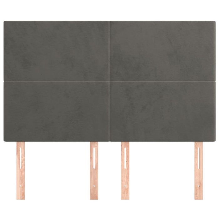 Headboards 4 Pcs Dark Grey 72X5X78/88 Cm Velvet Toolobo