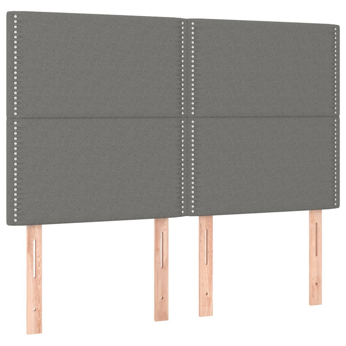 Headboards 4 Pcs Dark Grey 72X5X78/88 Cm Fabric Tooloko