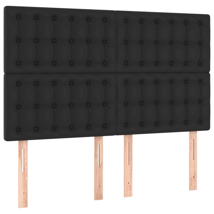 Headboards 4 Pcs Black 72X5X78/88 Cm Faux Leather Toolaxx