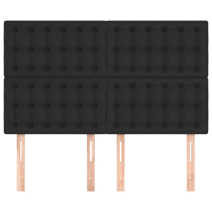 Headboards 4 Pcs Black 72X5X78/88 Cm Faux Leather Toolaxx