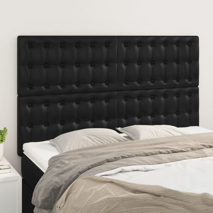 Headboards 4 Pcs Black 72X5X78/88 Cm Faux Leather Toolaxx