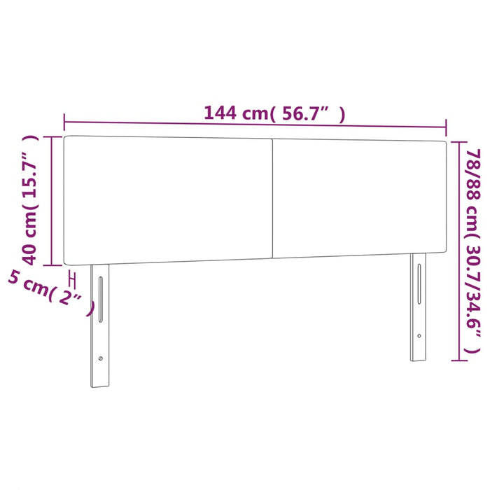 Double Size Led Headboard Dark Grey 144X5X78/88 Cm Velvet Toxotno