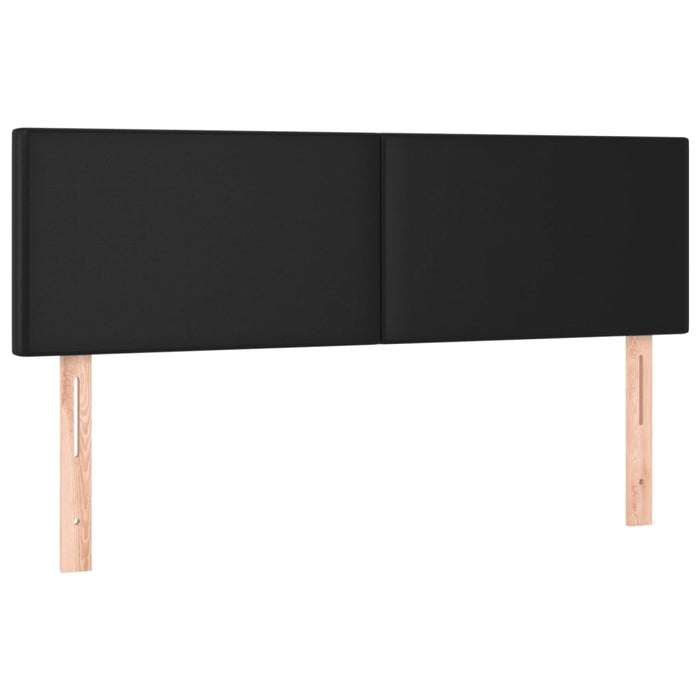 Double Size Led Headboard Black 144X5X78/88 Cm Faux Leather Toxoaxx