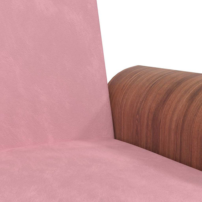 Sofa Bed With Cup Holders Pink Velvet Tponpt