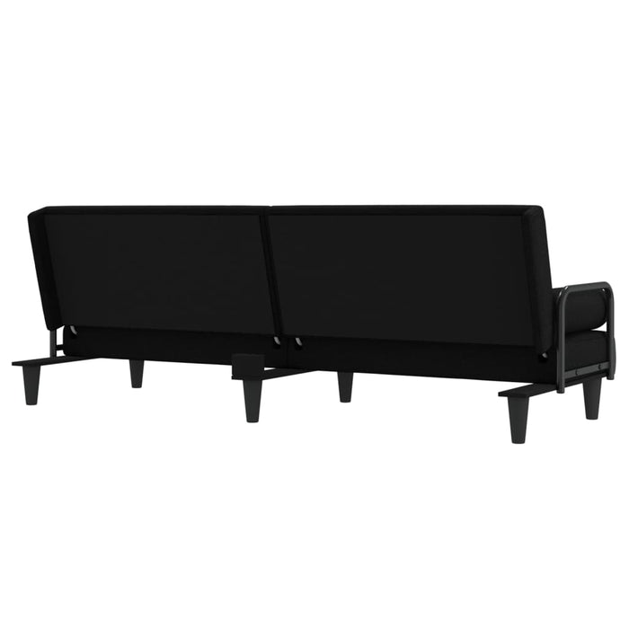 Sofa Bed With Armrests Black Fabric Tpoktk