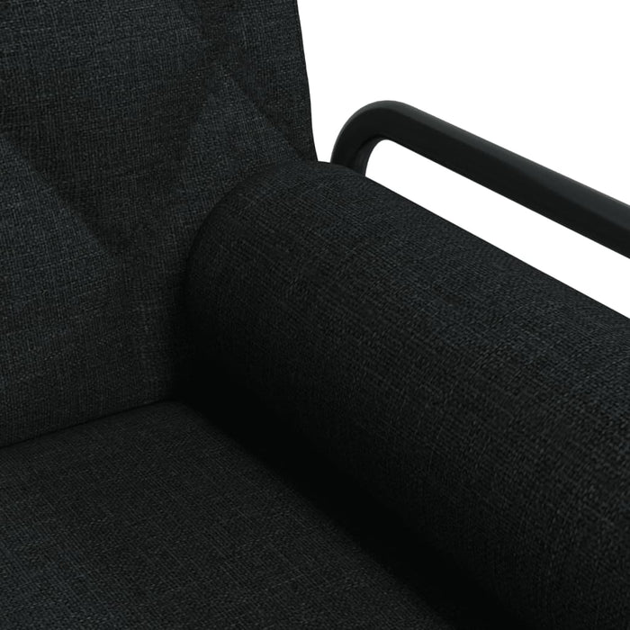 Sofa Bed With Armrests Black Fabric Tpoktk