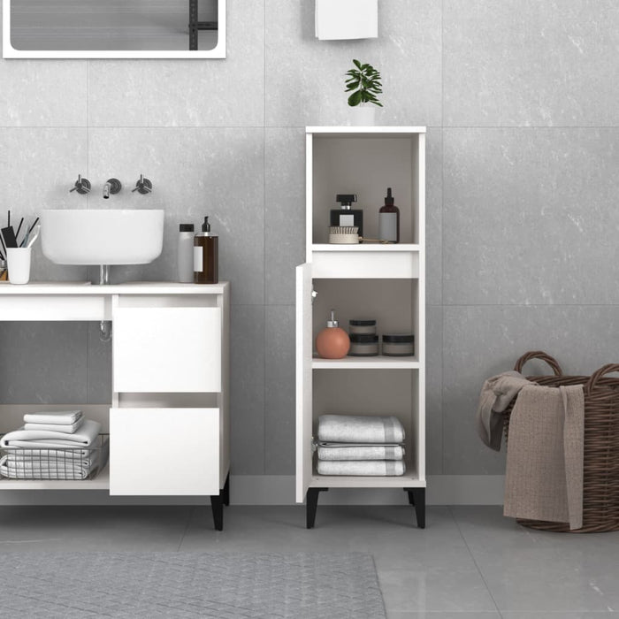 Bathroom Cabinet White 30X30X100 Cm Engineered Wood Noknox