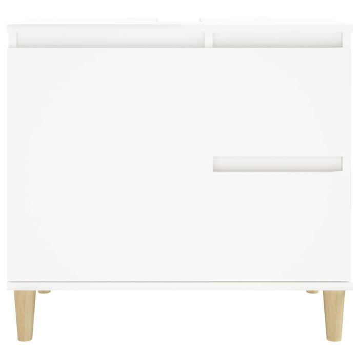 Bathroom Cabinet White 65X33X60 Cm Engineered Wood Noknxb