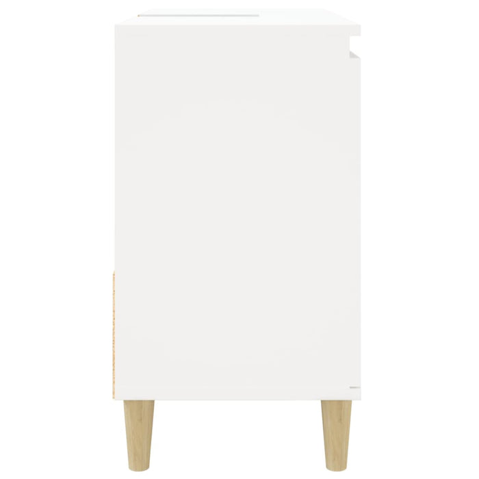 Bathroom Cabinet White 65X33X60 Cm Engineered Wood Noknxb