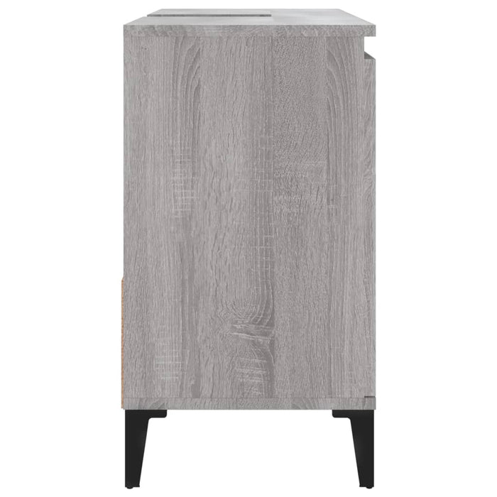 Bathroom Cabinet Grey Sonoma 65X33X60 Cm Engineered Wood Noknta