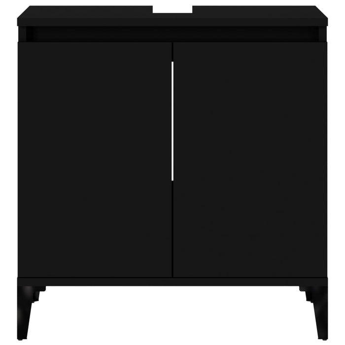 Sink Cabinet Black 58X33X60 Cm Engineered Wood Nxoxlo