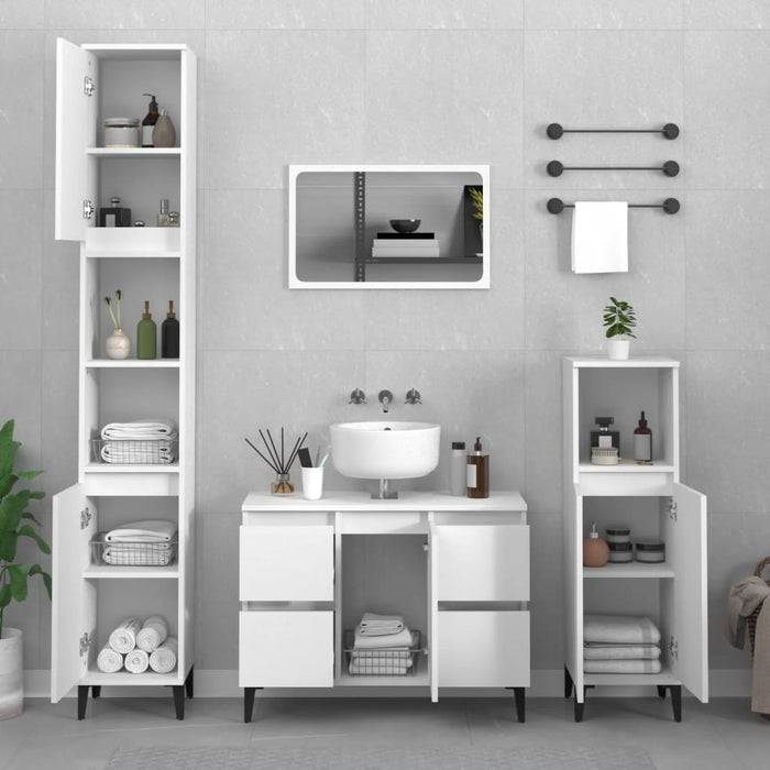 Sink Cabinet White 80X33X60 Cm Engineered Wood Nxoxil