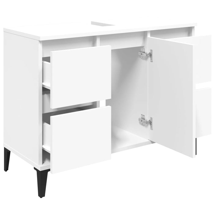 Sink Cabinet White 80X33X60 Cm Engineered Wood Nxoxil