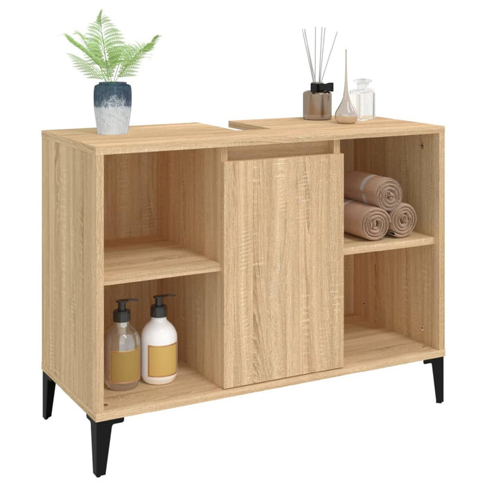 Sink Cabinet Sonoma Oak 80X33X60 Cm Engineered Wood Nxoxkp