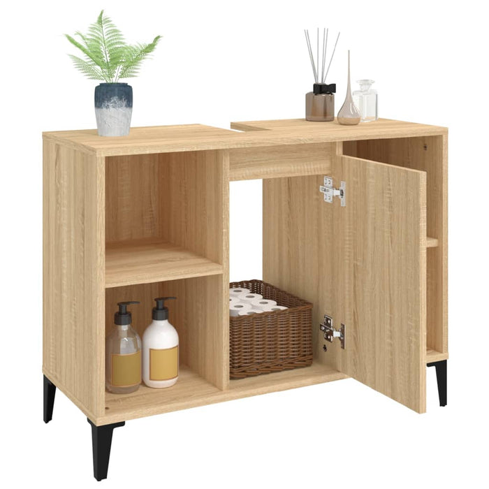 Sink Cabinet Sonoma Oak 80X33X60 Cm Engineered Wood Nxoxkp