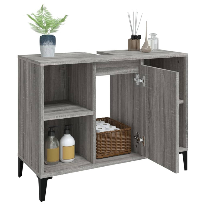 Sink Cabinet Grey Sonoma 80X33X60 Cm Engineered Wood Nxoxkn