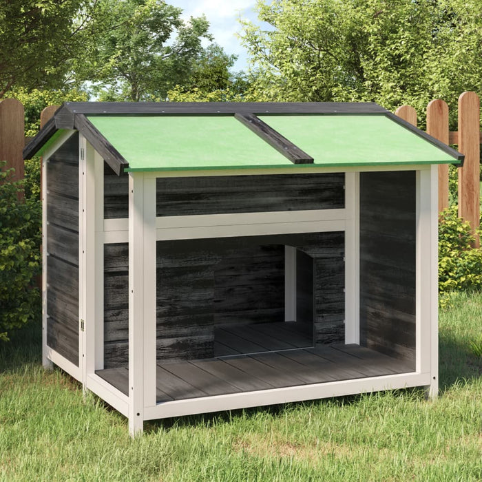 Dog Kennel Grey 96X87X80.5 Cm Solid Wood Pine Oixxlp