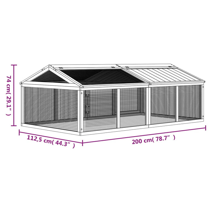 Run Box Brown 200X112.5X74 Cm Solid Wood Pine Oixtbb