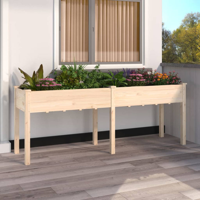 Planter With Liner 203X53X76 Cm Solid Wood Fir Tlaxtk