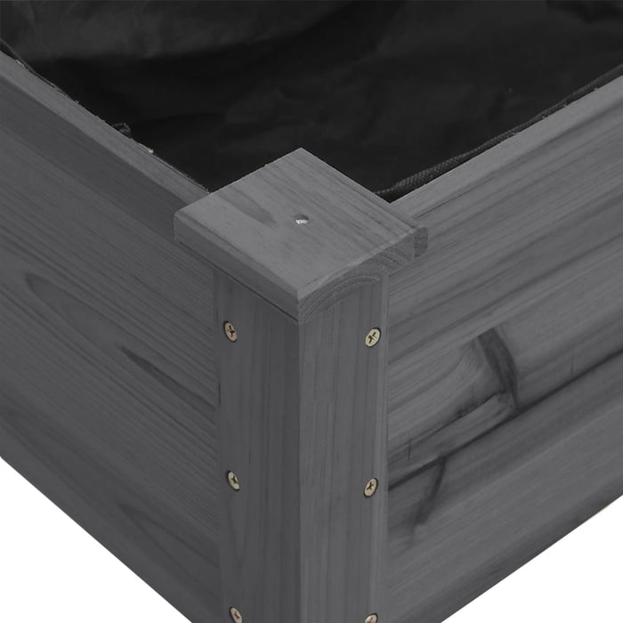 Planter With Liner Grey 203X53X76 Cm Solid Wood Fir Tlaxao