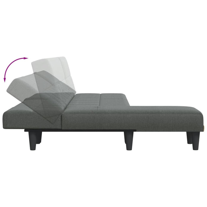 L-Shaped Sofa Bed Dark Grey 255X140X70 Cm Fabric Topixxi