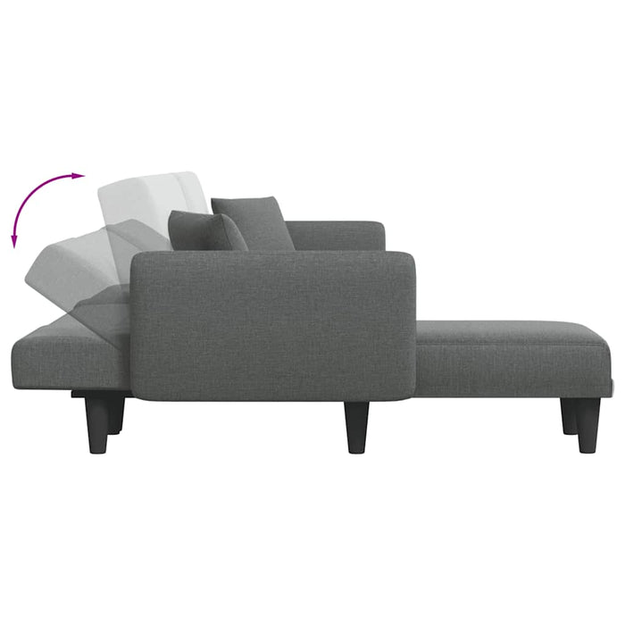 L-Shaped Sofa Bed Dark Grey 275X140X70 Cm Fabric Topixtb