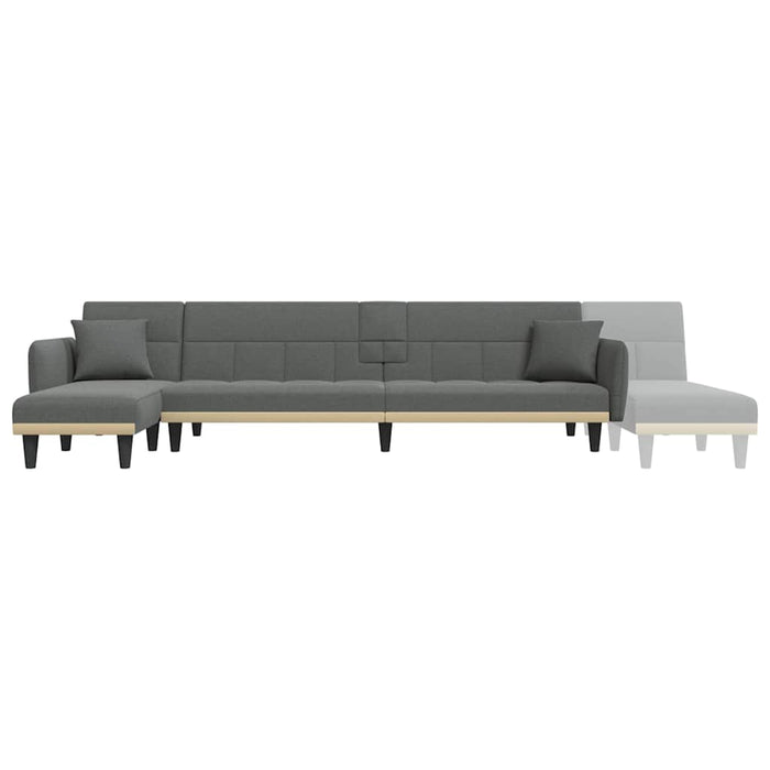 L-Shaped Sofa Bed Dark Grey 275X140X70 Cm Fabric Topixtb