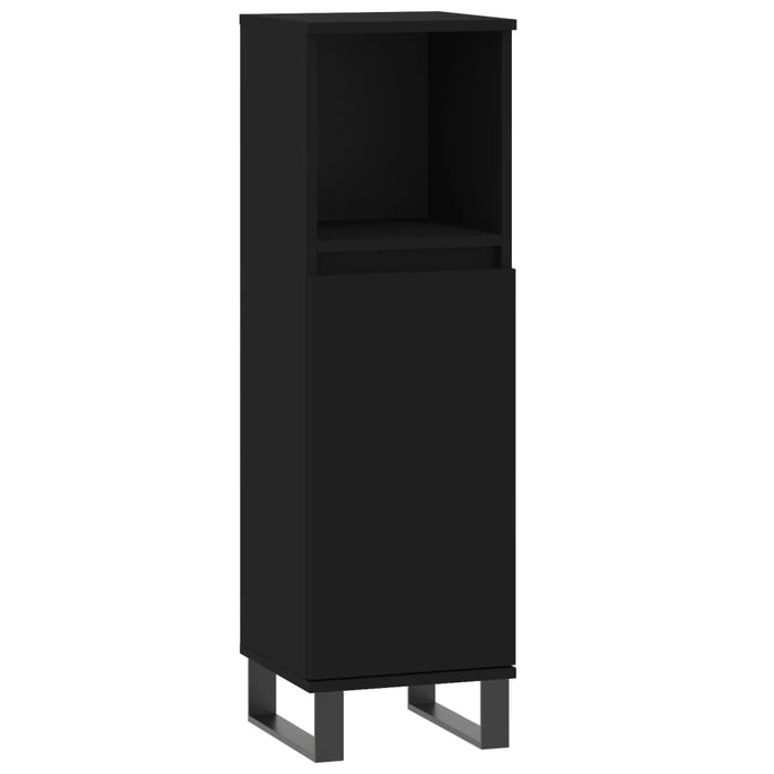 Bathroom Cabinet Black 30X30X100 Cm Engineered Wood Ntoplp