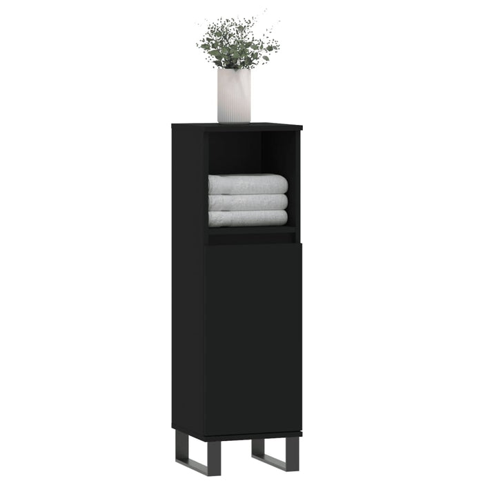 Bathroom Cabinet Black 30X30X100 Cm Engineered Wood Ntoplp