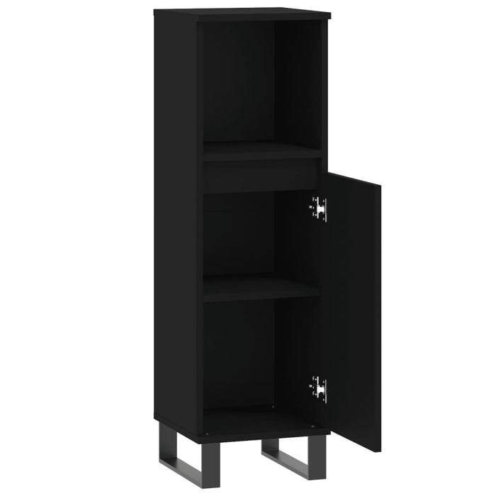 Bathroom Cabinet Black 30X30X100 Cm Engineered Wood Ntoplp