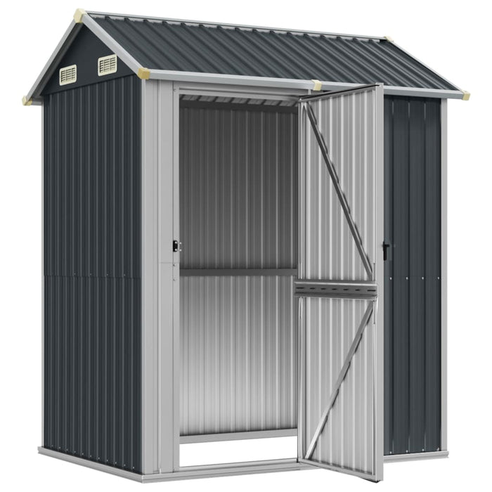 Garden Shed Anthracite 192X152.5X237 Cm Galvanised Steel Tlapto