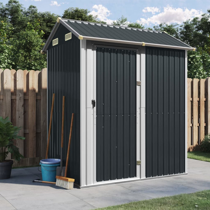 Garden Shed Anthracite 192X152.5X237 Cm Galvanised Steel Tlapto