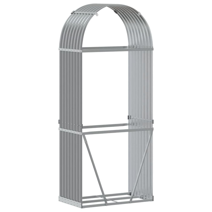 Log Holder Light Grey 80X45X190 Cm Galvanised Steel Tlappb