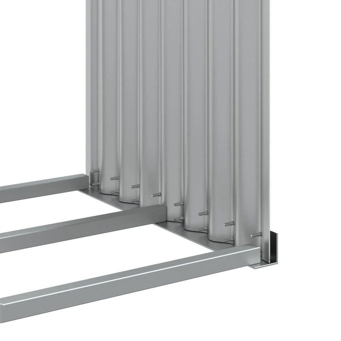 Log Holder Light Grey 120X45X140 Cm Galvanised Steel Tlappo