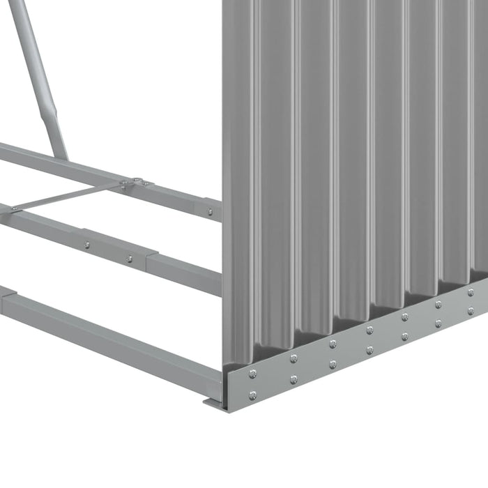 Log Holder Light Grey 120X45X140 Cm Galvanised Steel Tlappo