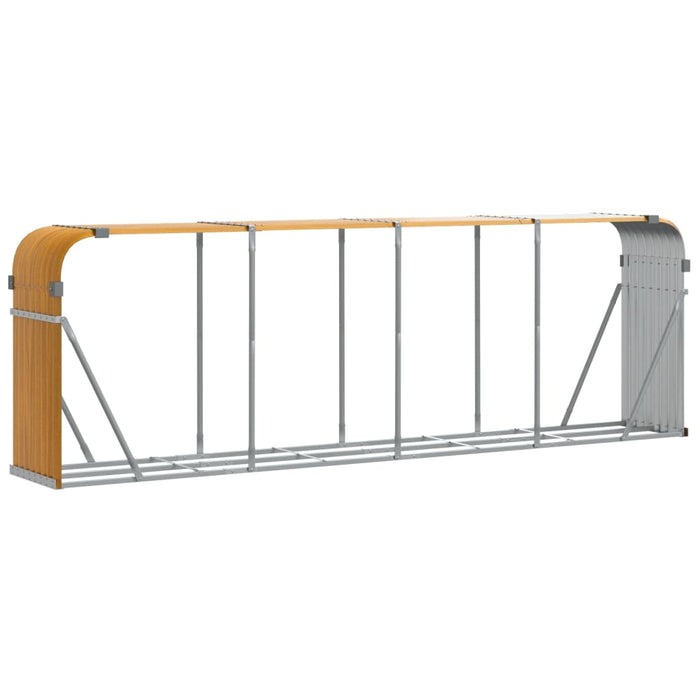 Log Holder Light Brown 300X45X100 Cm Galvanised Steel Tlapnl