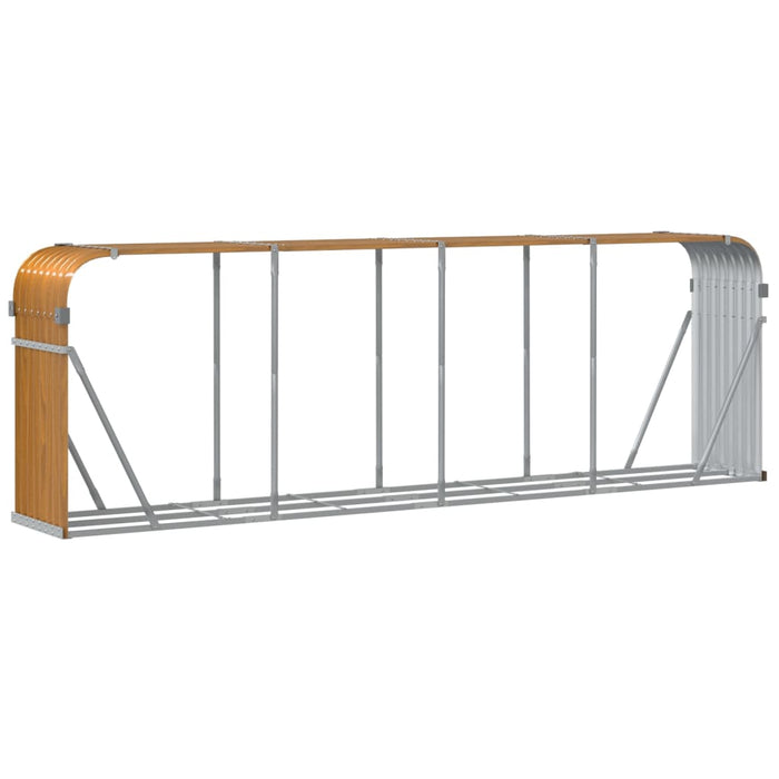 Log Holder Light Brown 300X45X100 Cm Galvanised Steel Tlapnl