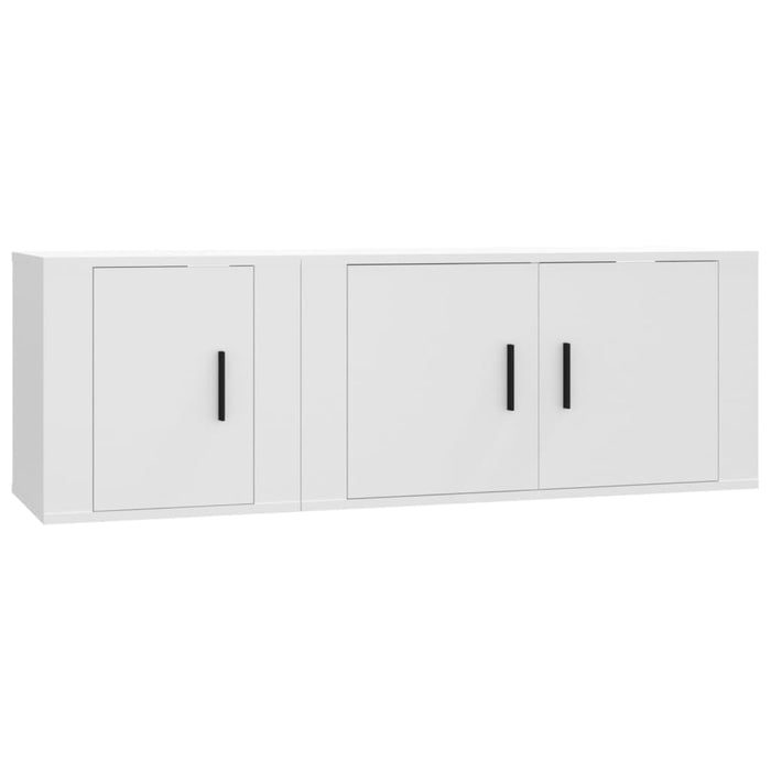 2 Piece Tv Cabinet Set White Engineered Wood Tonnabl