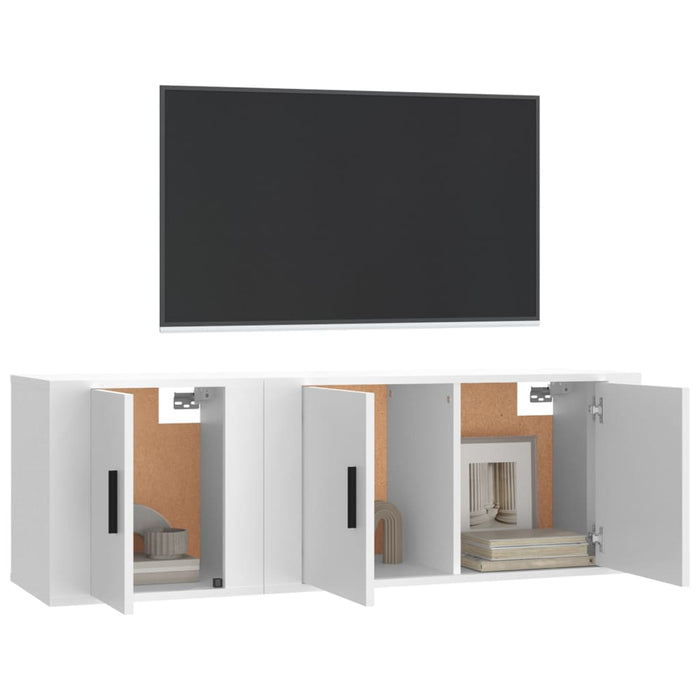 2 Piece Tv Cabinet Set White Engineered Wood Tonnabl