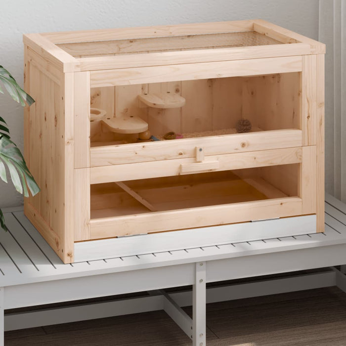 Hamster Cage 60X35.5X42 Cm Solid Wood Fir Oixtin