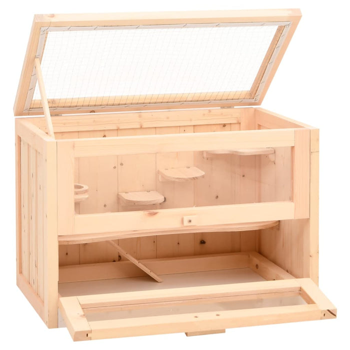 Hamster Cage 60X35.5X42 Cm Solid Wood Fir Oixtin