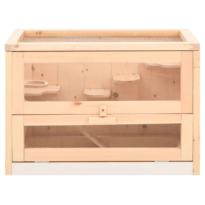 Hamster Cage 60X35.5X42 Cm Solid Wood Fir Oixtin