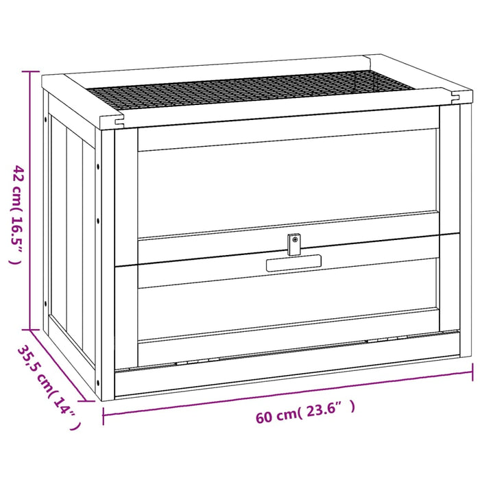 Hamster Cage 60X35.5X42 Cm Solid Wood Fir Oixtin