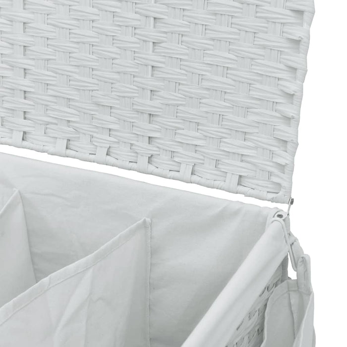 Laundry Basket With Wheels White 60X35X60.5 Cm Rattan Tixbat