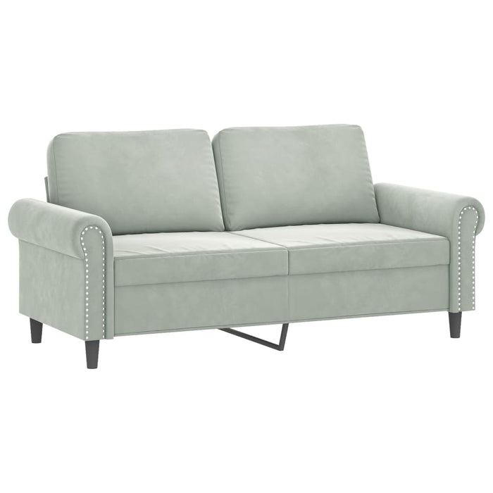 2-Seater Sofa With Throw Pillows Light Grey 140 Cm Velvet Txbbkap