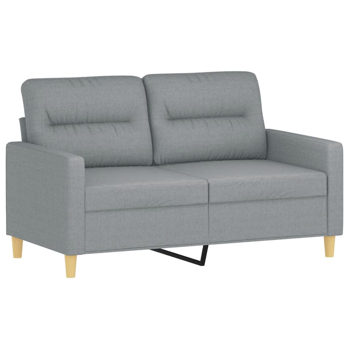 2 Piece Sofa Set With Cushions Light Grey Fabric Txbopln