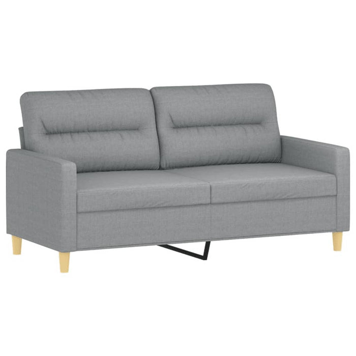 2 Piece Sofa Set With Cushions Light Grey Fabric Txbopln